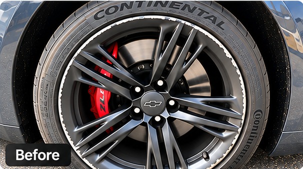 Camaro wheel before cosmetic repair